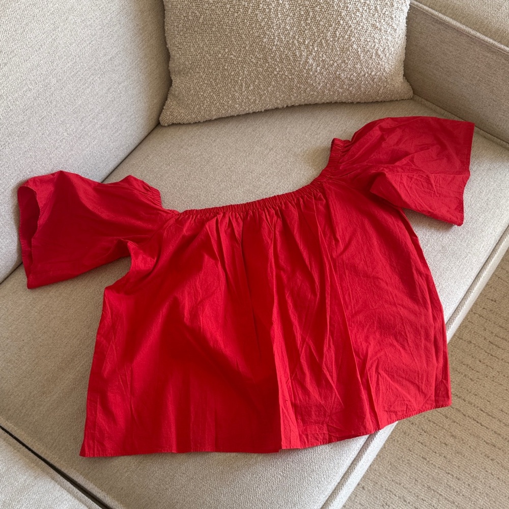 H&M Vibrant Red Off-Shoulder Blouse
